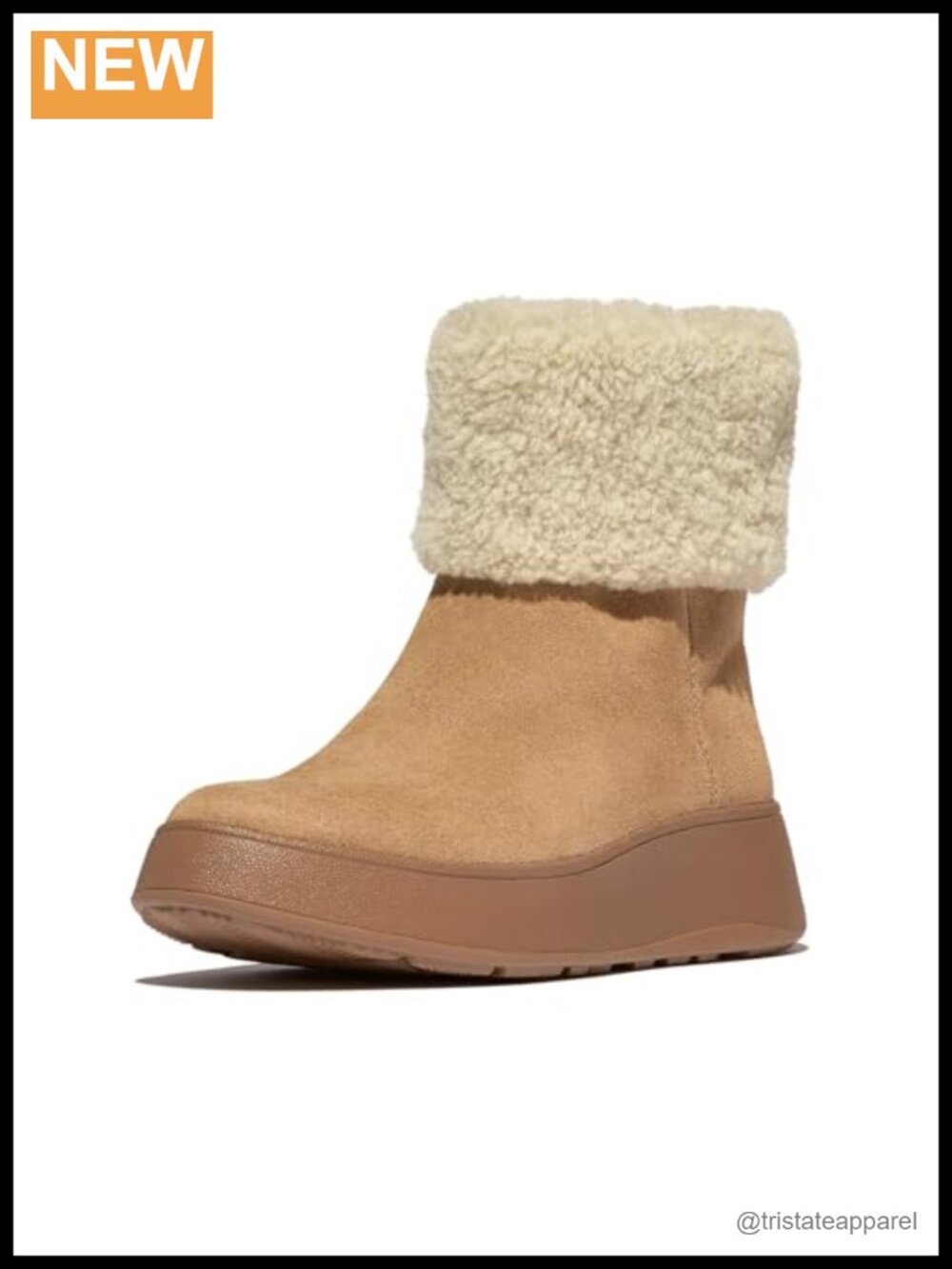 Leather/Suede Flatform Trainer Ankle Boot Slip-Resistant Pull-On